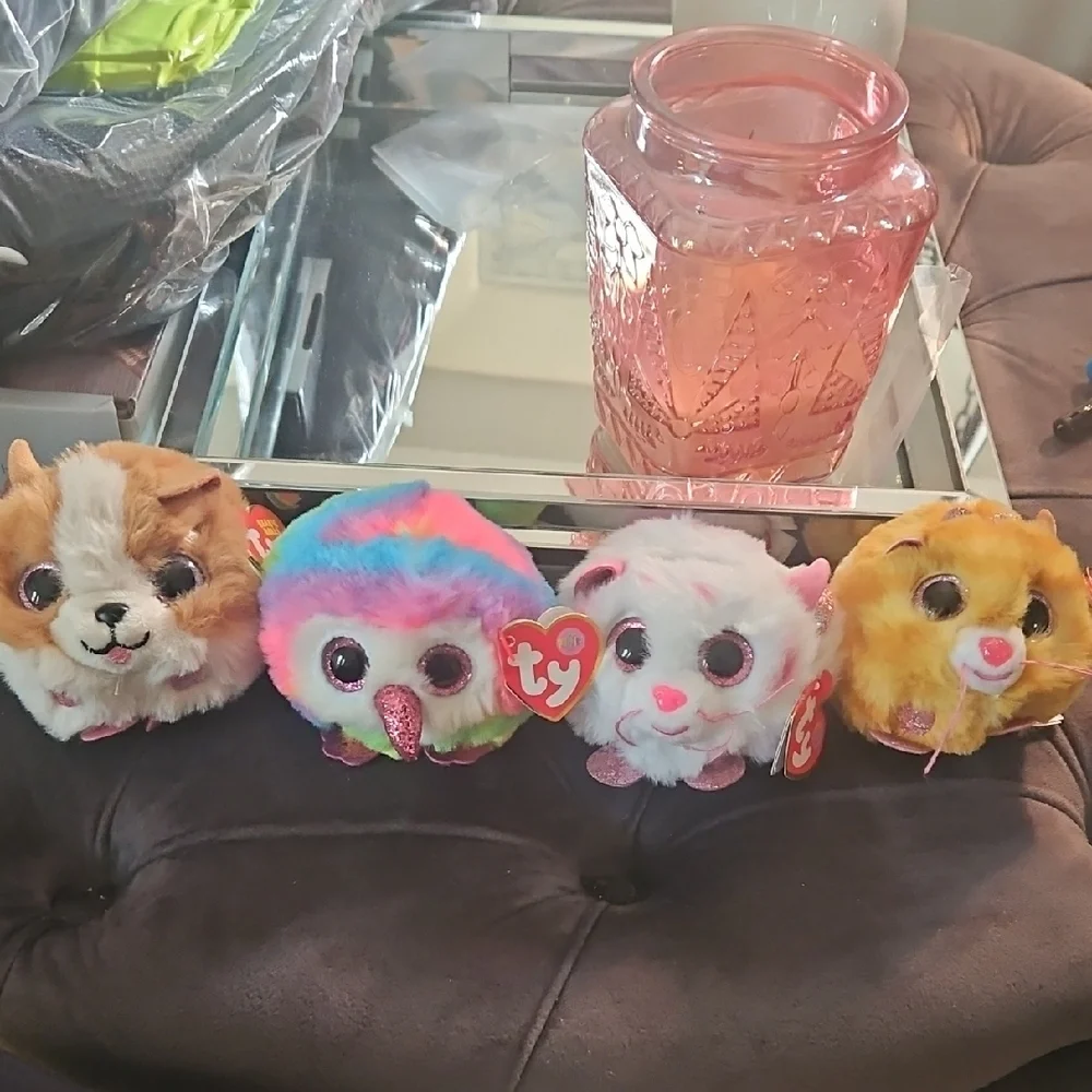 4 TY BEANIE PUFFIES AND BALLS COLLECTIONS